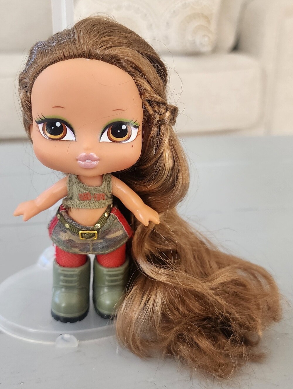 MGA Bratz Babyz Yasmin Doll In Camo Outdoor Adventure Outfit Long Hair